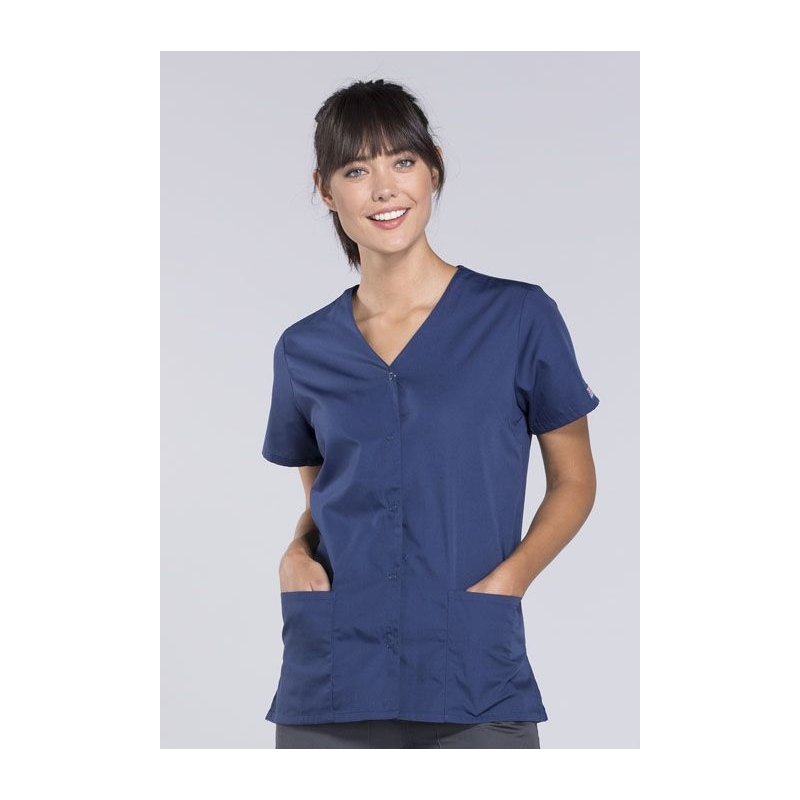 Blouse Médicale Pression Femme Cherokee 4770 Bleu Marine