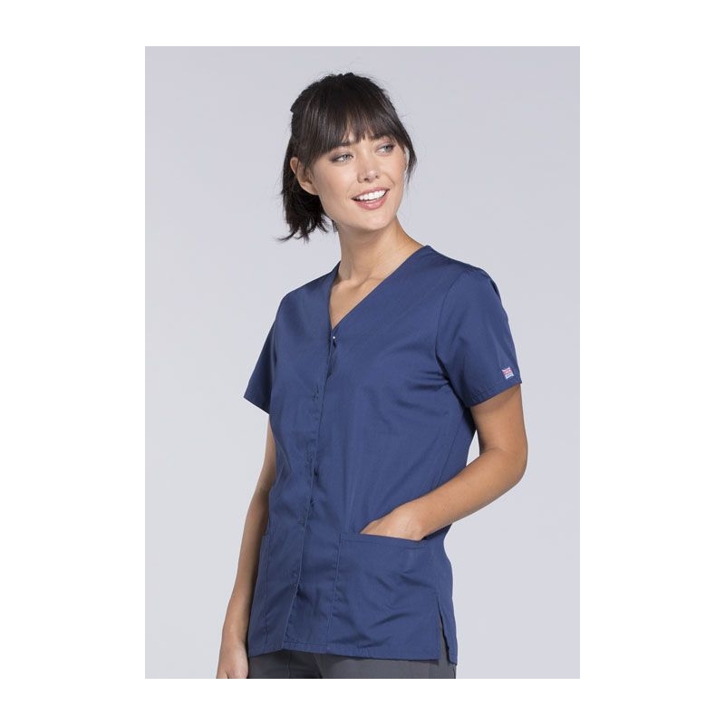Blouse Médicale Pression Femme Cherokee 4770 Bleu Marine