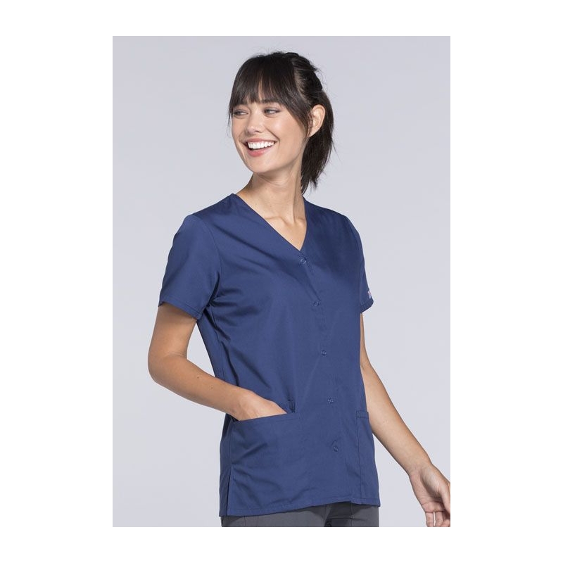 Blouse Médicale Pression Femme Cherokee 4770 Bleu Marine