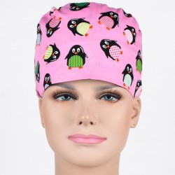 Calot de Chirurgie Rose Pingouins