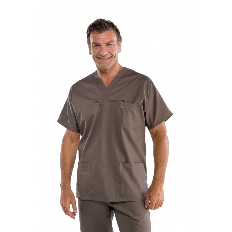 Casaque Médicale Unisexe Col V Taupe