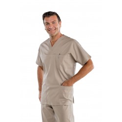 Casaque Médicale Unisexe Col V Beige