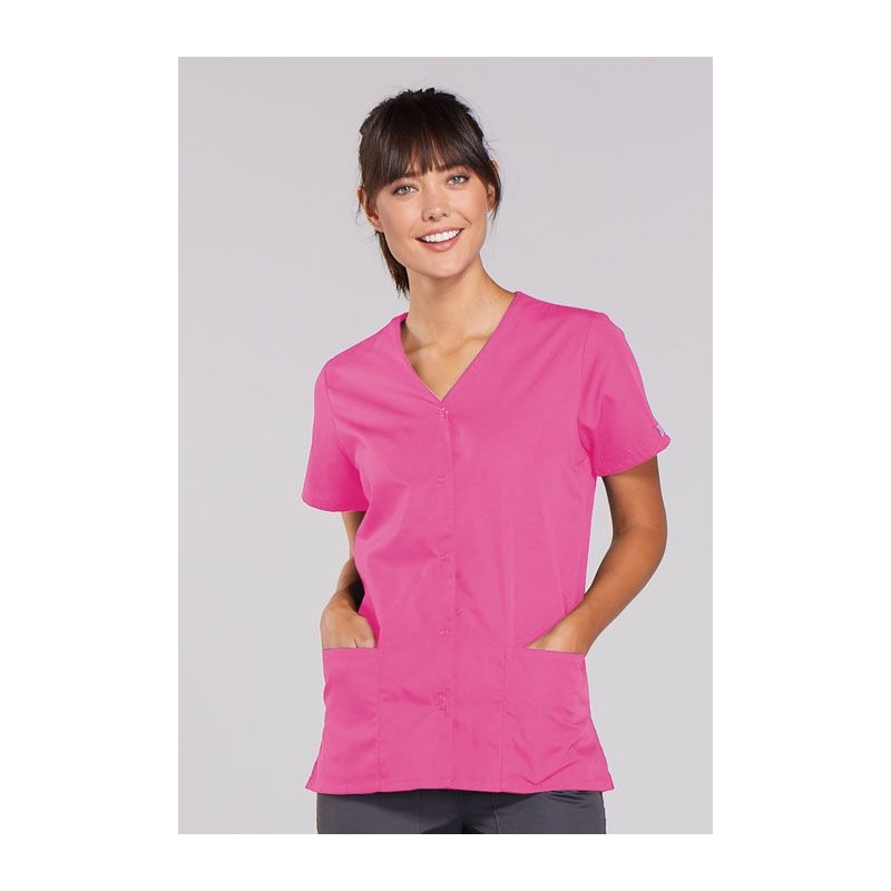 Blouse Médicale Pression Femme Cherokee 4770 Rose