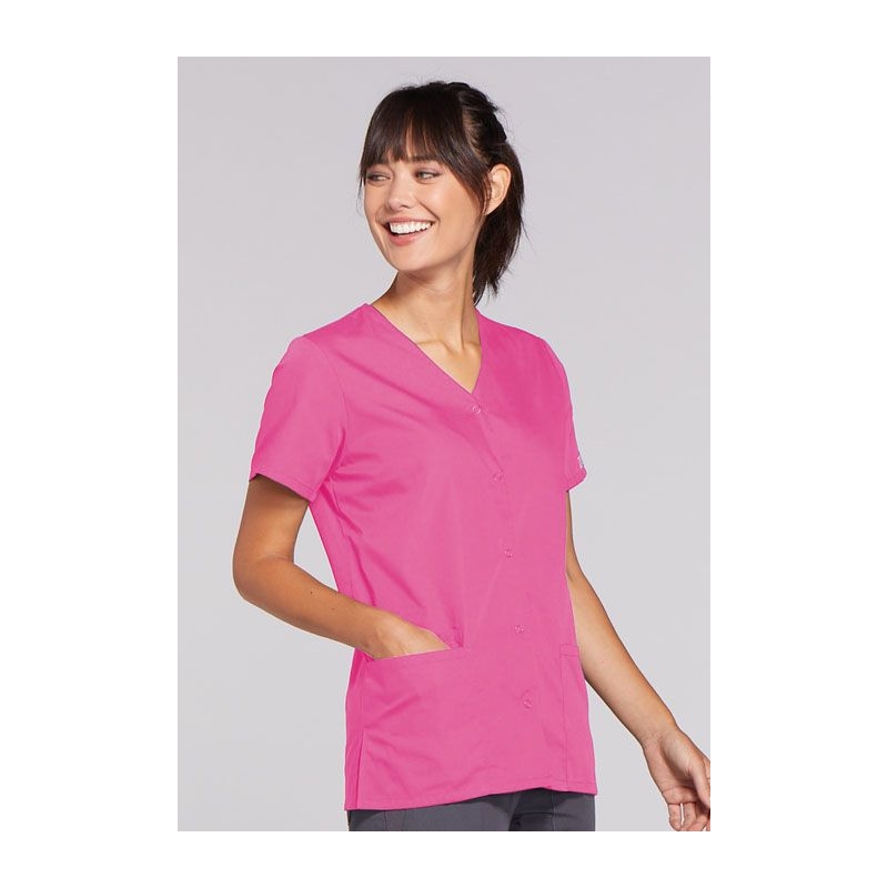 Blouse Médicale Pression Femme Cherokee 4770 Rose