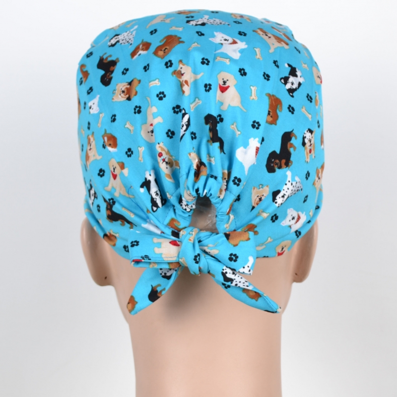 Calot Chirurgien Turquoise avec Chiens