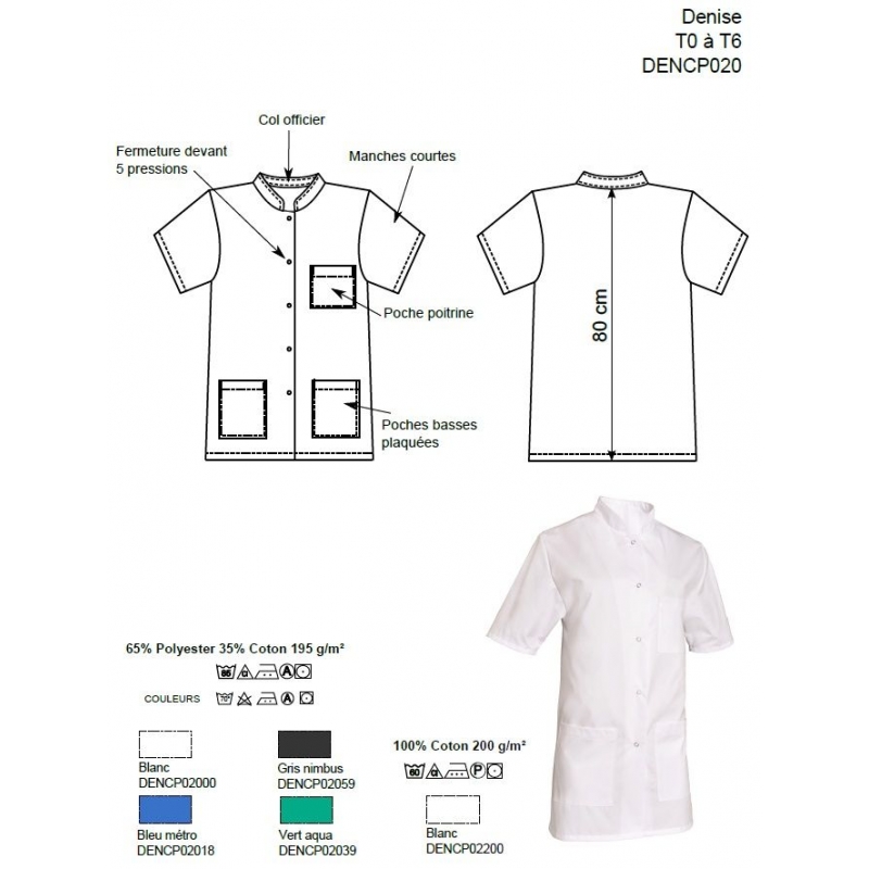 Blouse Medicale Femme Denise Blanc