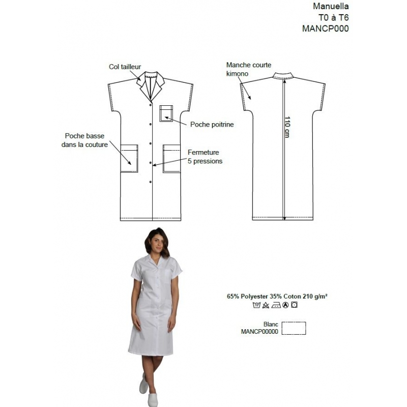 Blouse Blanche Femme Manuella Manches Courtes Blanc