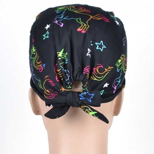 Calot Médical Noir motif Licornes