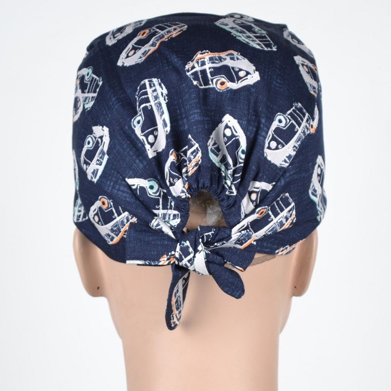 Calot Infirmier Bleu Marine motif Mini Van