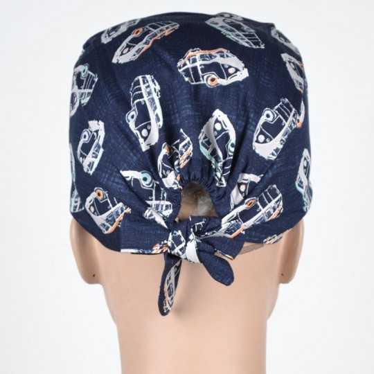 Calot Infirmier Bleu Marine motif Mini Van