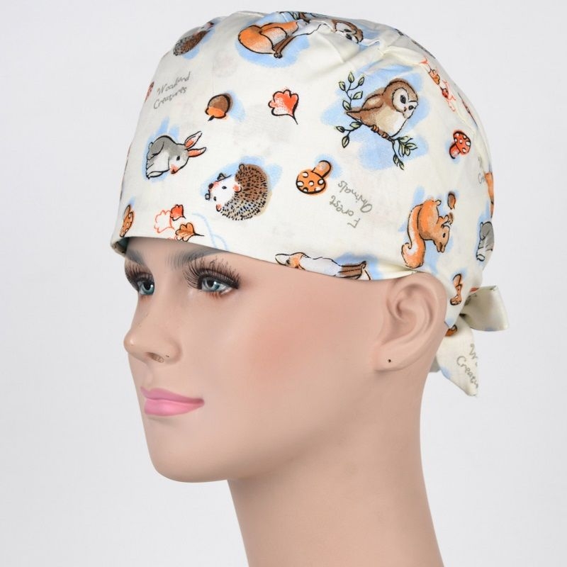 Calot Infirmière Beige motifs Automnales