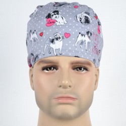 Calot Vétérinaire Gris motif Carlins