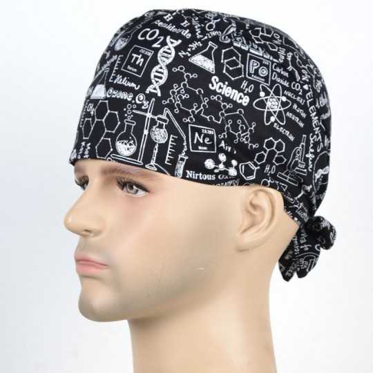 Calot Médical Noir motifs Scientifique