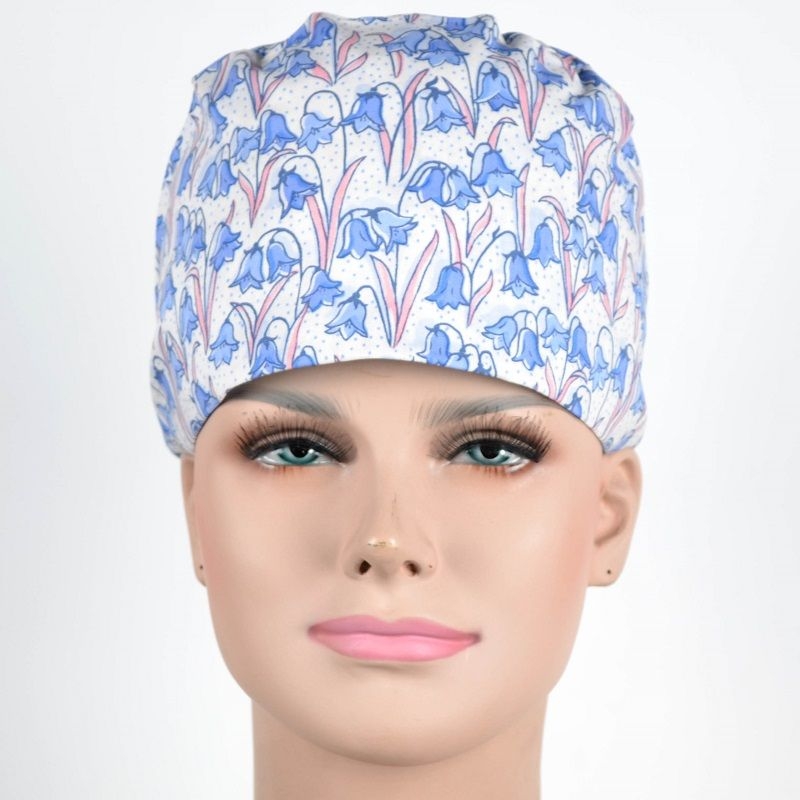 Calot Chirurgien Fleurs Bleues