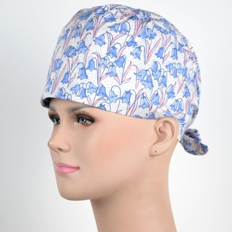 Calot Chirurgien Fleurs Bleues