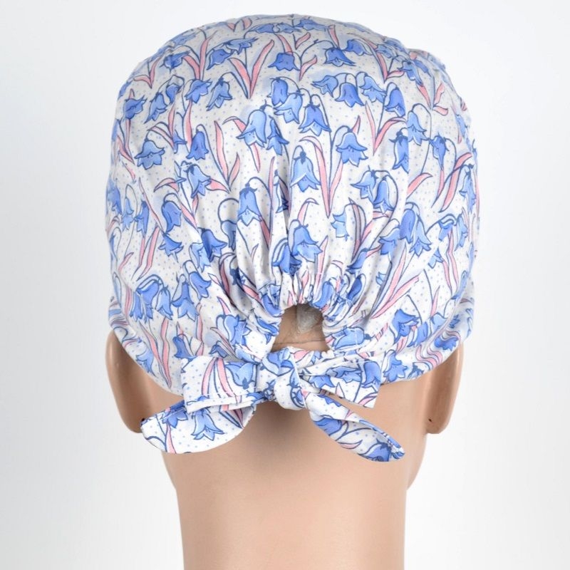 Calot Chirurgien Fleurs Bleues