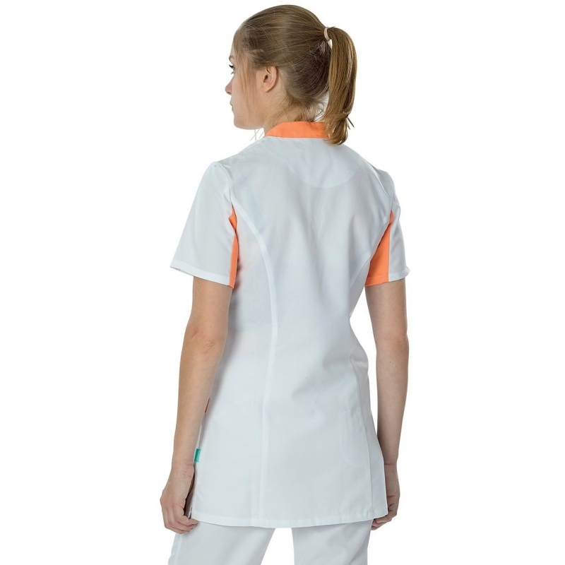 Tunique Medicale Lafont Clemix 2.0 Femme LAURA Blanc Abricot