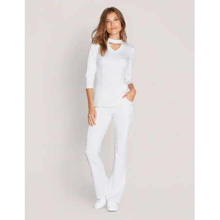 Tunique Jaanuu "Mock Neck Top" Blanc Collection Ponte