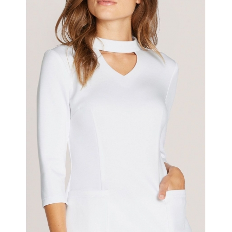 Tunique Jaanuu "Mock Neck Top" Blanc Collection Ponte