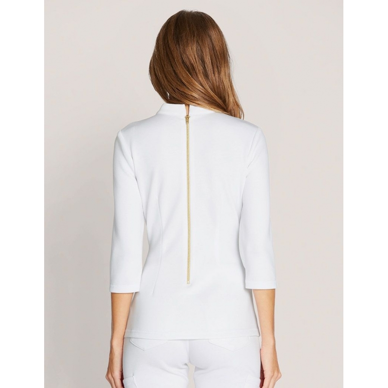 Tunique Jaanuu "Mock Neck Top" Blanc Collection Ponte