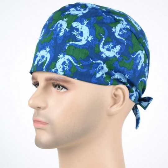 Calot Médical Bleu Marine motifs Lézards