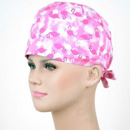 Calot Infirmière motif Flamants Rose