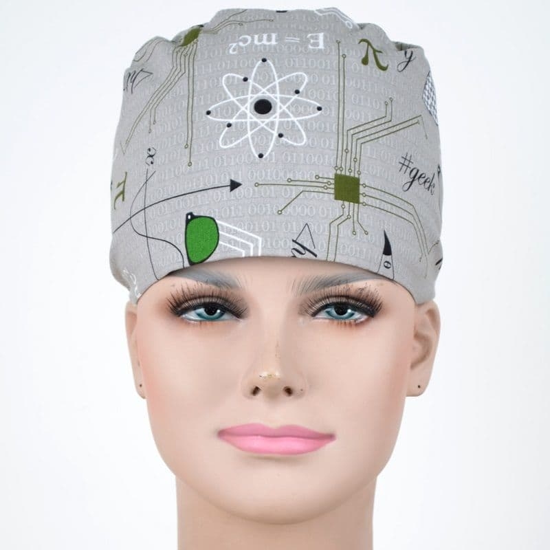Calot Infirmière Beige motif Science