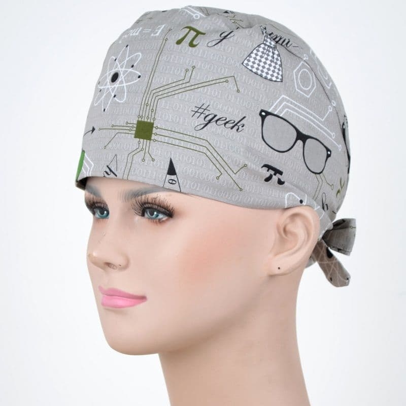 Calot Infirmière Beige motif Science