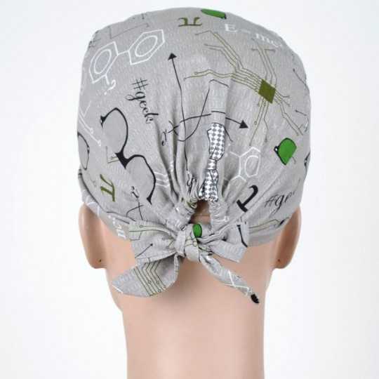 Calot Infirmière Beige motif Science