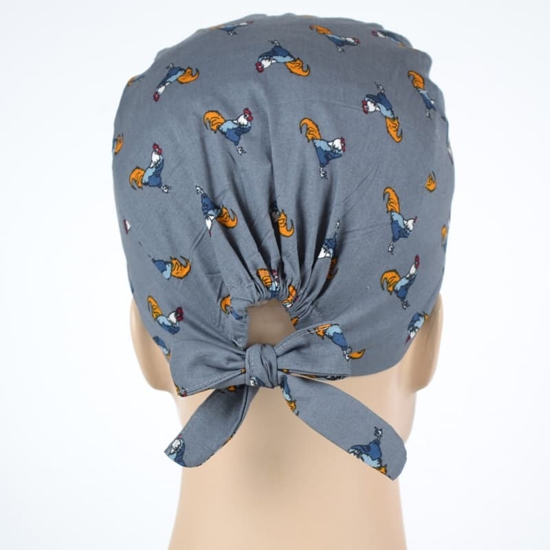 Calot Médical Gris Anthracite motifs Coqs