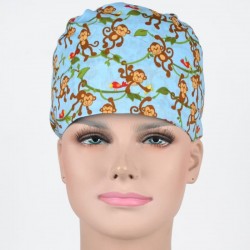 Calot Médical Bleu motif Singes