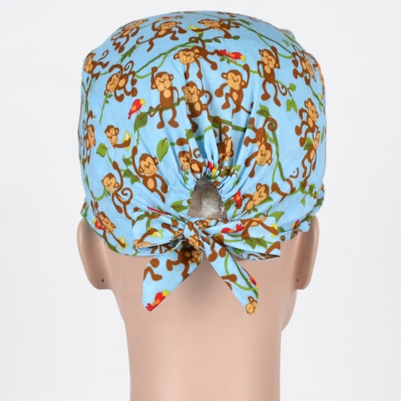 Calot Médical Bleu motif Singes