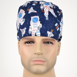 Calot Opératoire Noir motif Astronautes