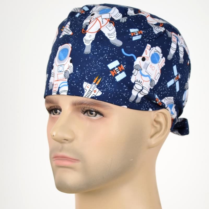 Calot Opératoire Noir motif Astronautes