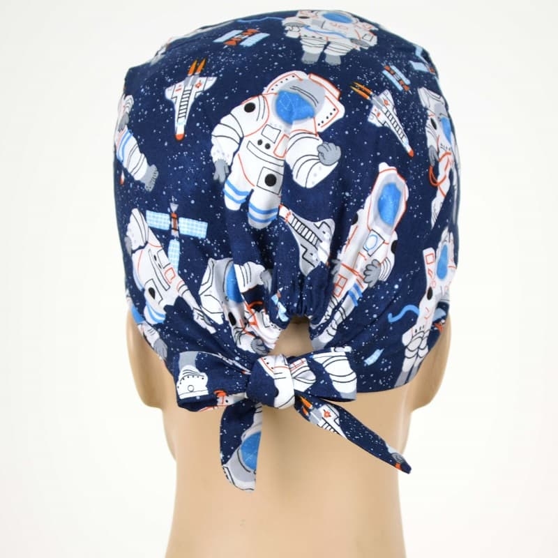 Calot Opératoire Noir motif Astronautes