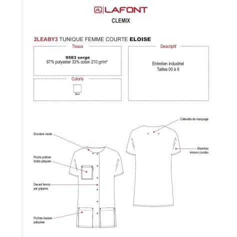 Tunique Medicale Femme Lafont Eloise Blanc