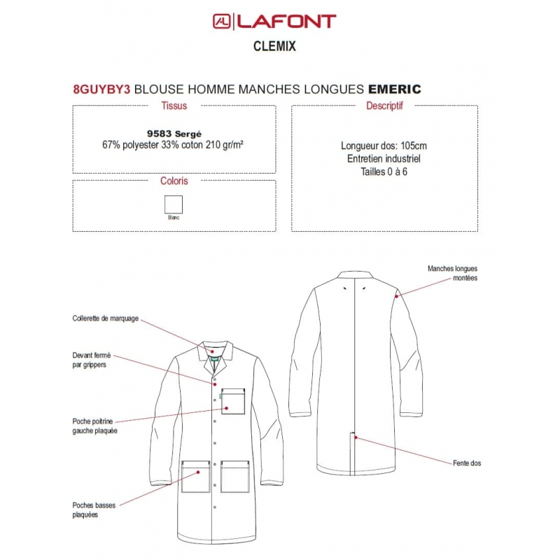 Blouse Médicale Homme Lafont Emeric