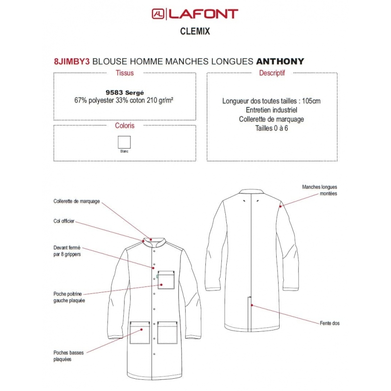 Blouse Medicale Homme Lafont Anthony