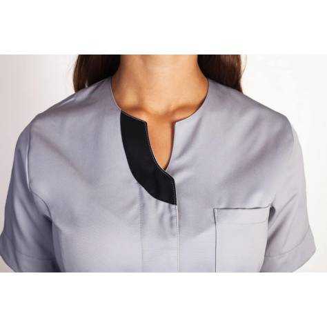 Blouse Medicale LILA Manches Courtes Gris Clair