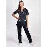 Blouse Medicale LILA Manches Courtes Noir