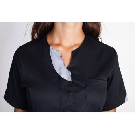 Blouse Medicale LILA Manches Courtes Noir