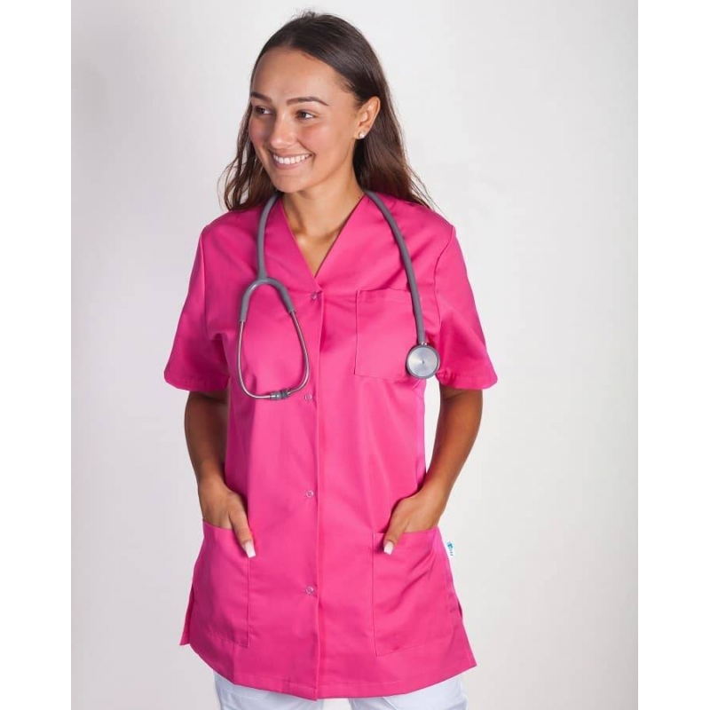 Blouse Medicale Femme à Pressions Viviane Fushia