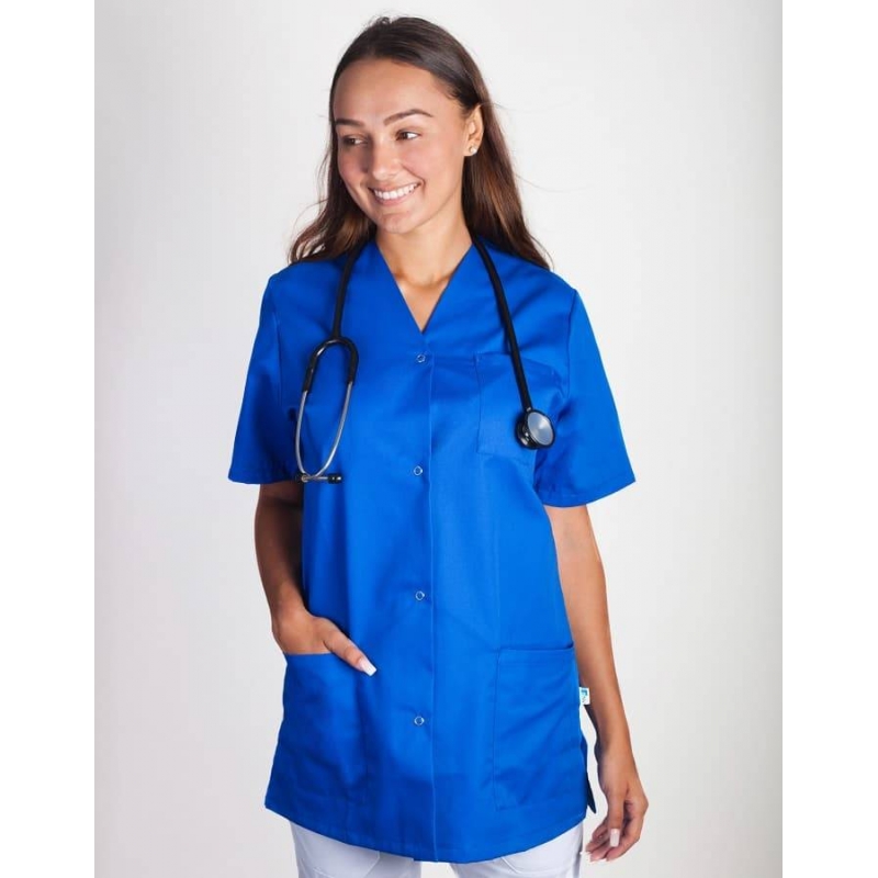 Blouse Medicale Femme à Pressions Viviane Bleu Royal