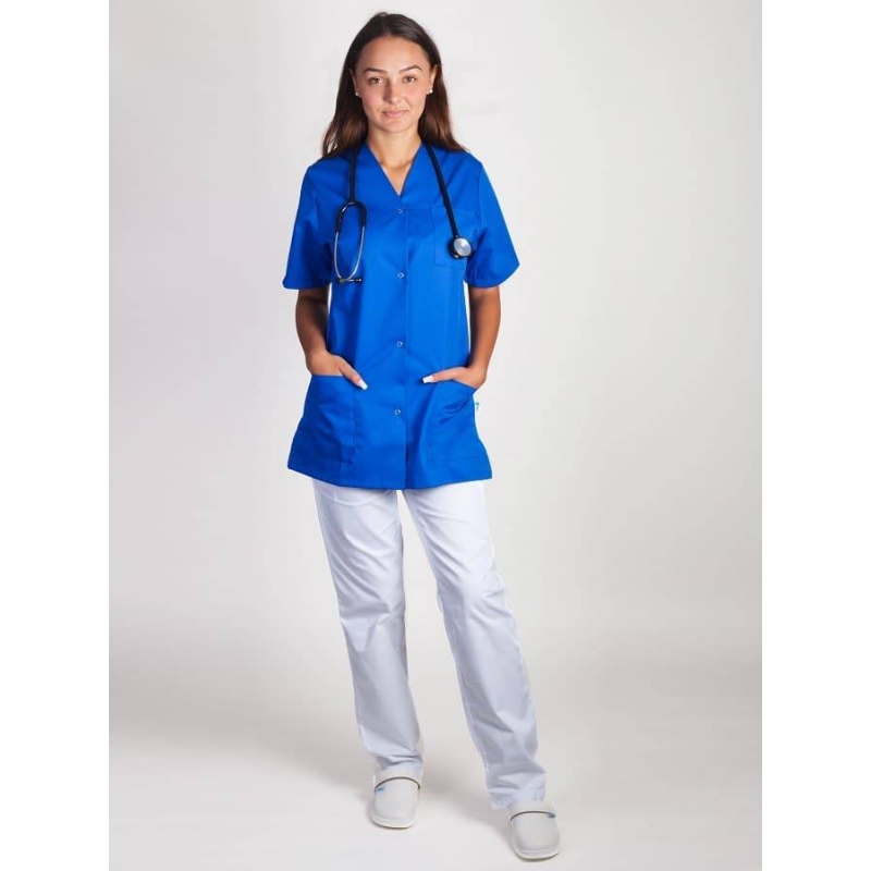 Blouse Medicale Femme à Pressions Viviane Bleu Royal