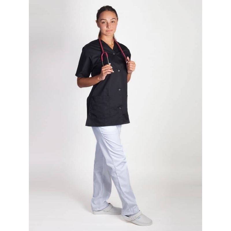 Blouse Medicale Femme à Pressions Viviane Noir