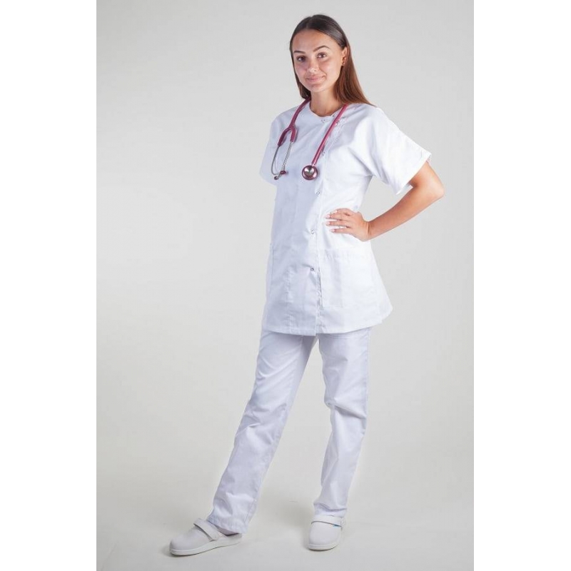Blouse Medicale Femme Noémie Blanc