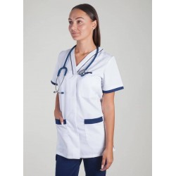 Tunique Medicale Lafont Clemix 2.0 Femme ALEXANDRA Blanc Marine