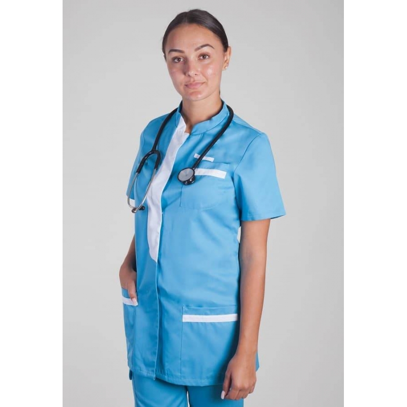 Tunique Medicale Lafont Clemix 2.0 Femme KIM Turquoise Blanc