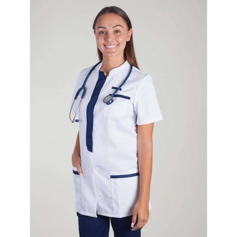 Tunique Medicale Lafont Clemix 2.0 Femme KIM Blanc Marine