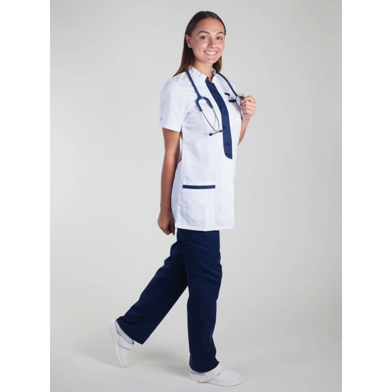 Tunique Medicale Lafont Clemix 2.0 Femme KIM Blanc Marine